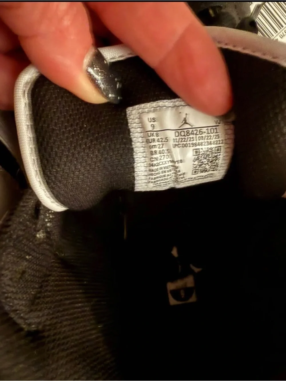 Jordan Men’s Black, White and Light Gray Hi-Top Sneaker